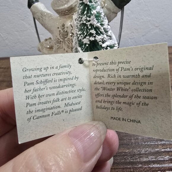 Rare Pam Schifferl White Santa Swing Ornament Winter White Midwest Cannon Falls - Picture 7 of 7